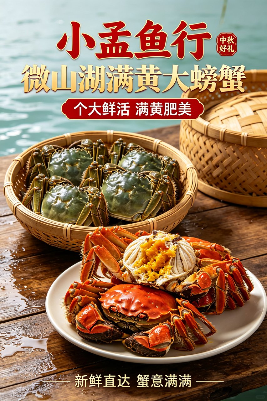 微山湖满黄大螃蟹3两母 实拍图2